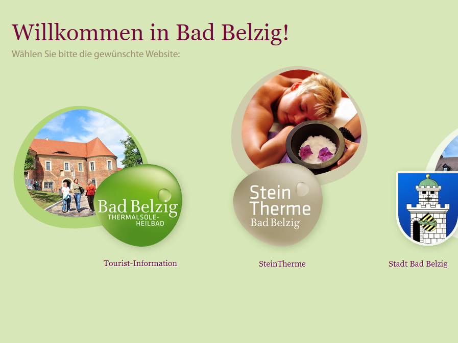 Screenshot: Homepage Stadt Bad Belzig 