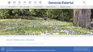 Screenshot: Homepage Gemeinde Biebertal 