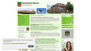 Screenshot: Homepage Gemeinde Giesen 