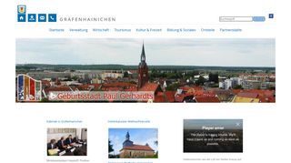 Screenshot: Homepage Stadt Gräfenhainichen 