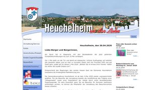 Screenshot: Homepage Gemeinde Heuchelheim 