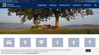 Screenshot: Homepage Gemeinde Holle 