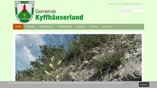 Screenshot: Homepage Gemeinde Kyffhäuserland 