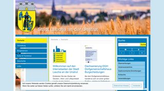 Screenshot: Homepage Stadt Laucha 