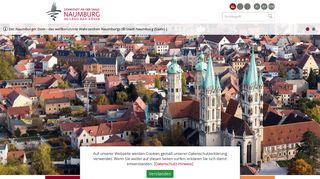 Screenshot: Homepage Stadt Naumburg 