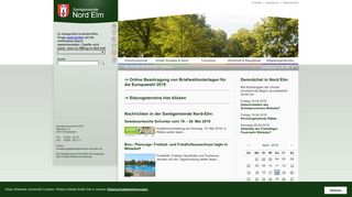 Screenshot: Homepage Samtgemeinde  Nord-Elm 