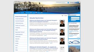 Screenshot: Homepage Gemeinde Rangsdorf 