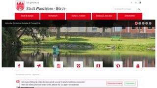 Screenshot: Homepage Stadt Wanzleben 